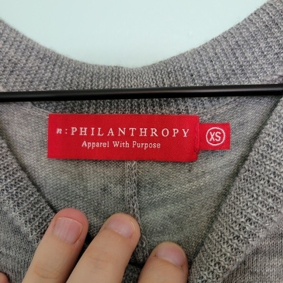 n:Philanthropy Gray Knit Top Size XS Wool - Picture 3 of 4